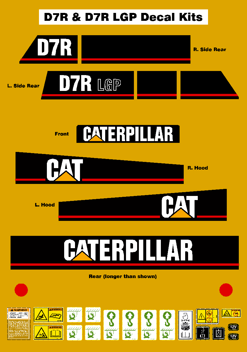 Cat Track Dozers D7R Decal Packages