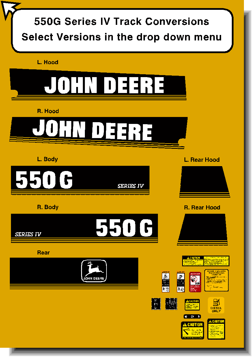 Deere Track Dozers 550G IV Decal Packages