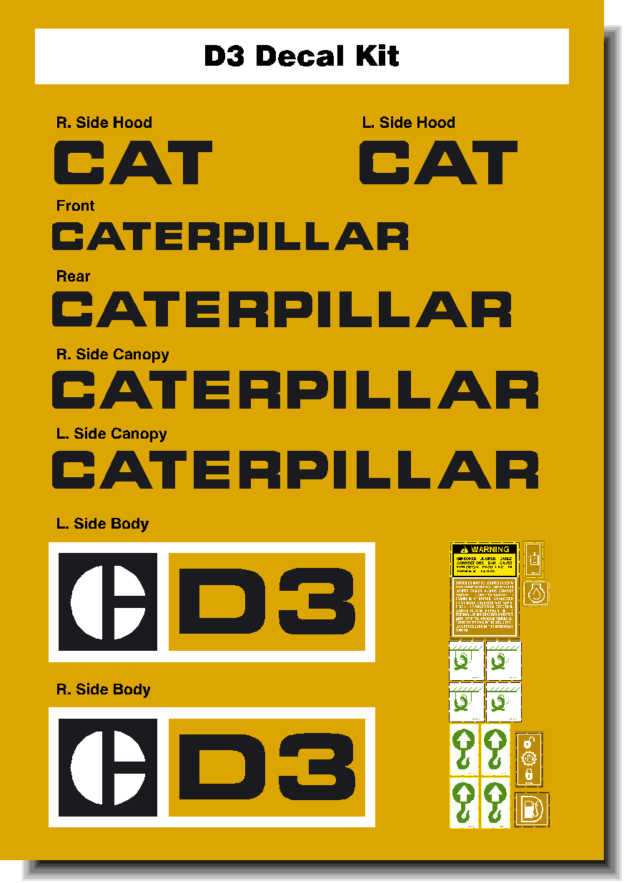 Cat Track Dozers D3 Decal Packages