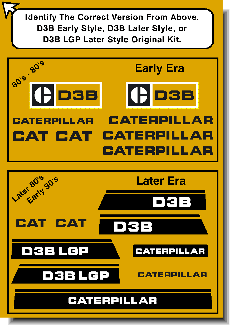 Cat Track Dozers D3B Decal Packages