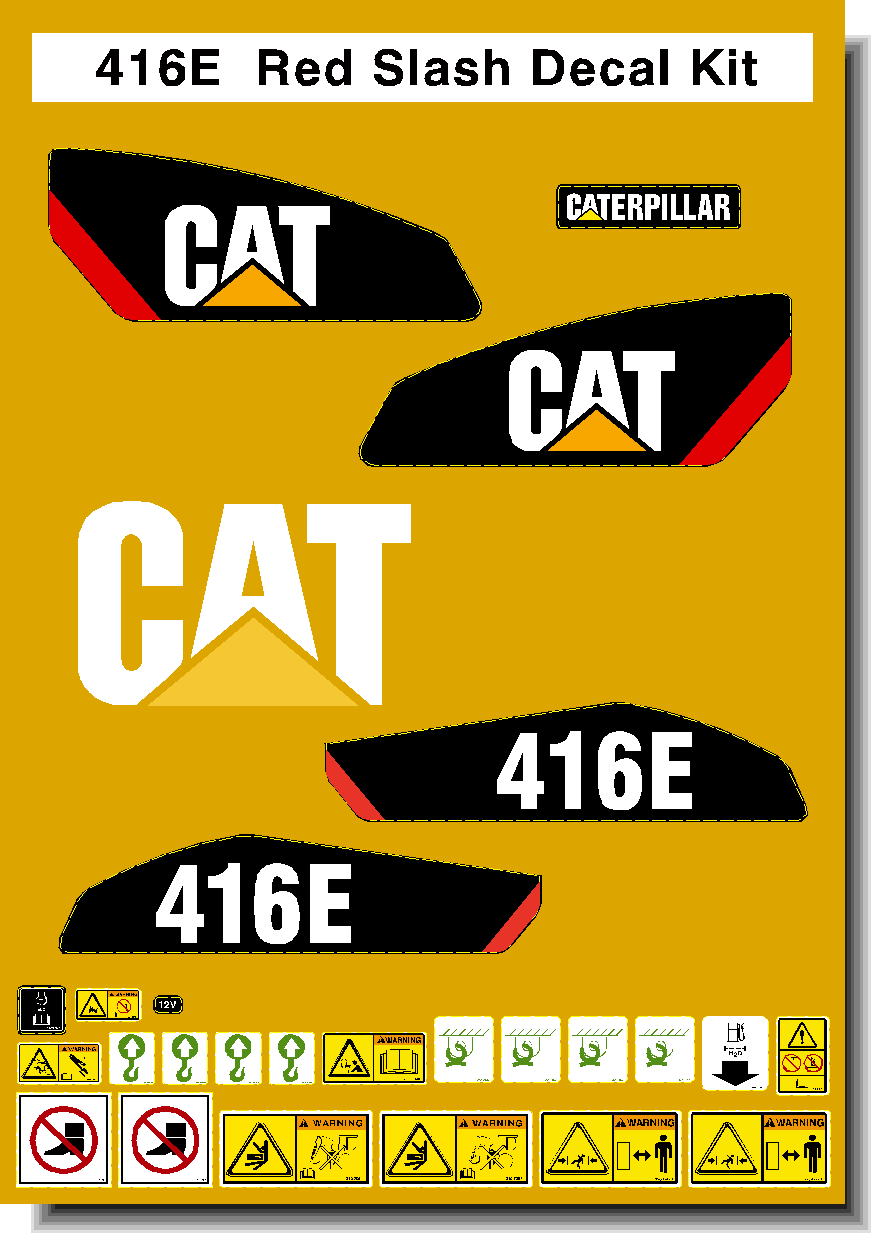 Cat Loader Backhoes 416E Decal Packages