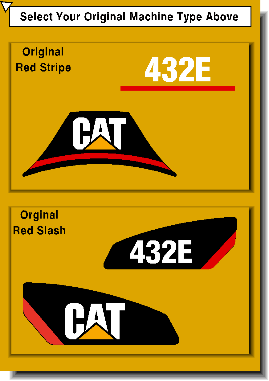 Cat Loader Backhoes 432E Decal Packages