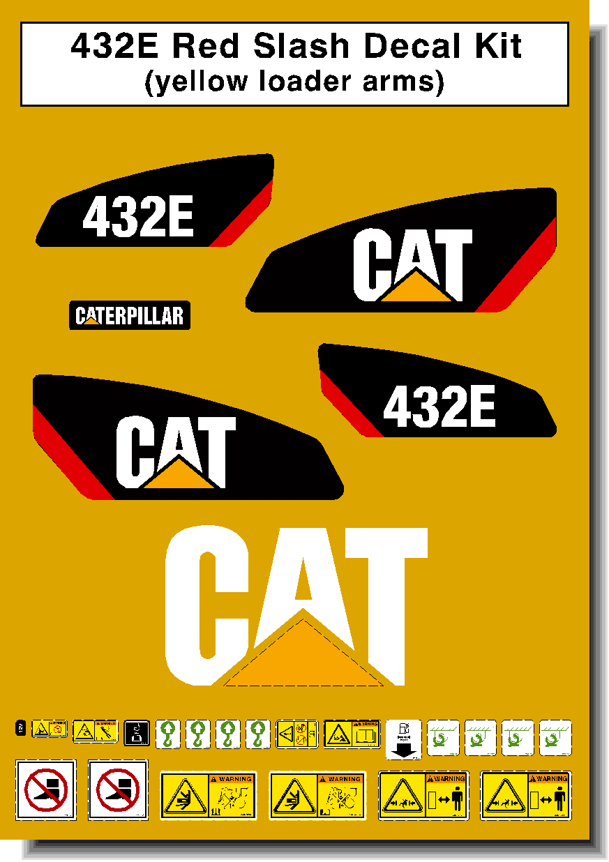Cat Loader Backhoes 432E Decal Packages