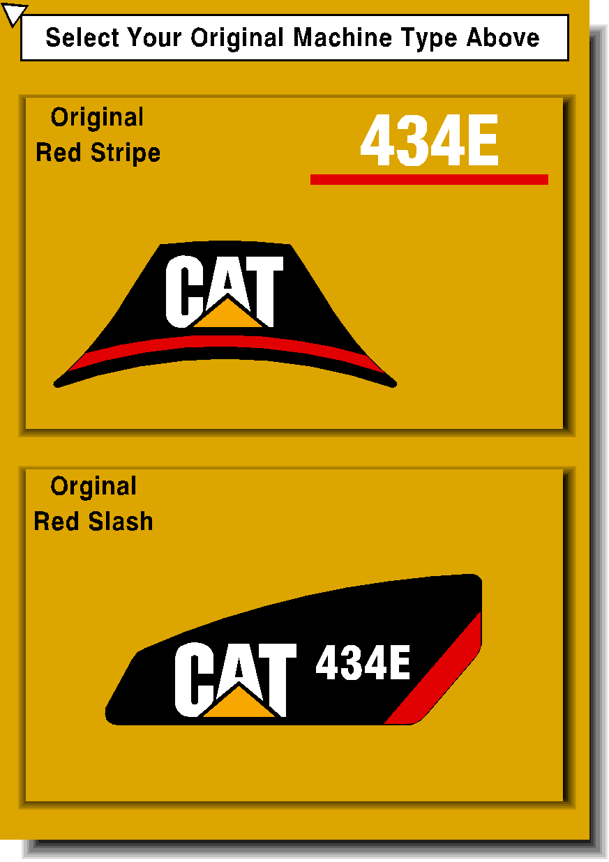 Cat Loader Backhoes 434E Decal Packages