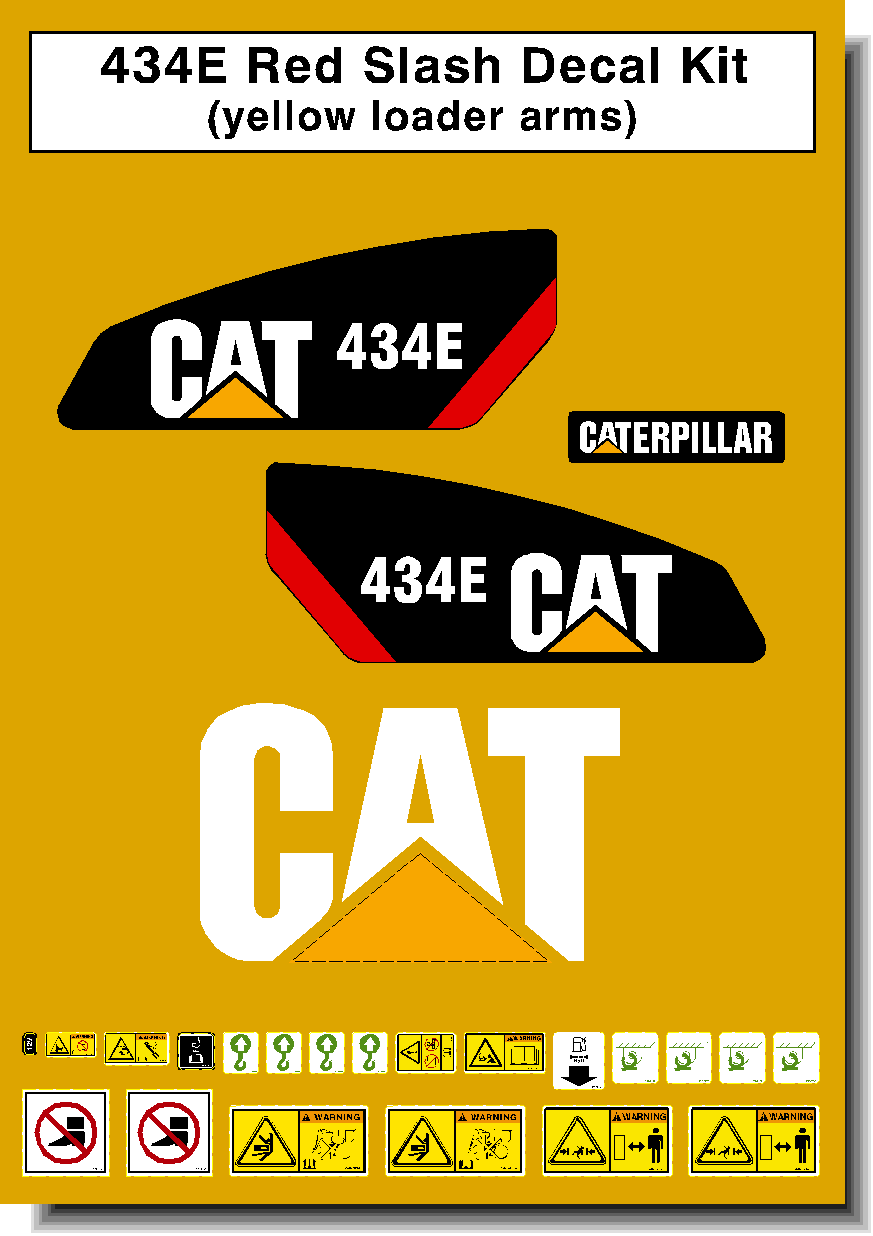 Cat Loader Backhoes 434E Decal Packages