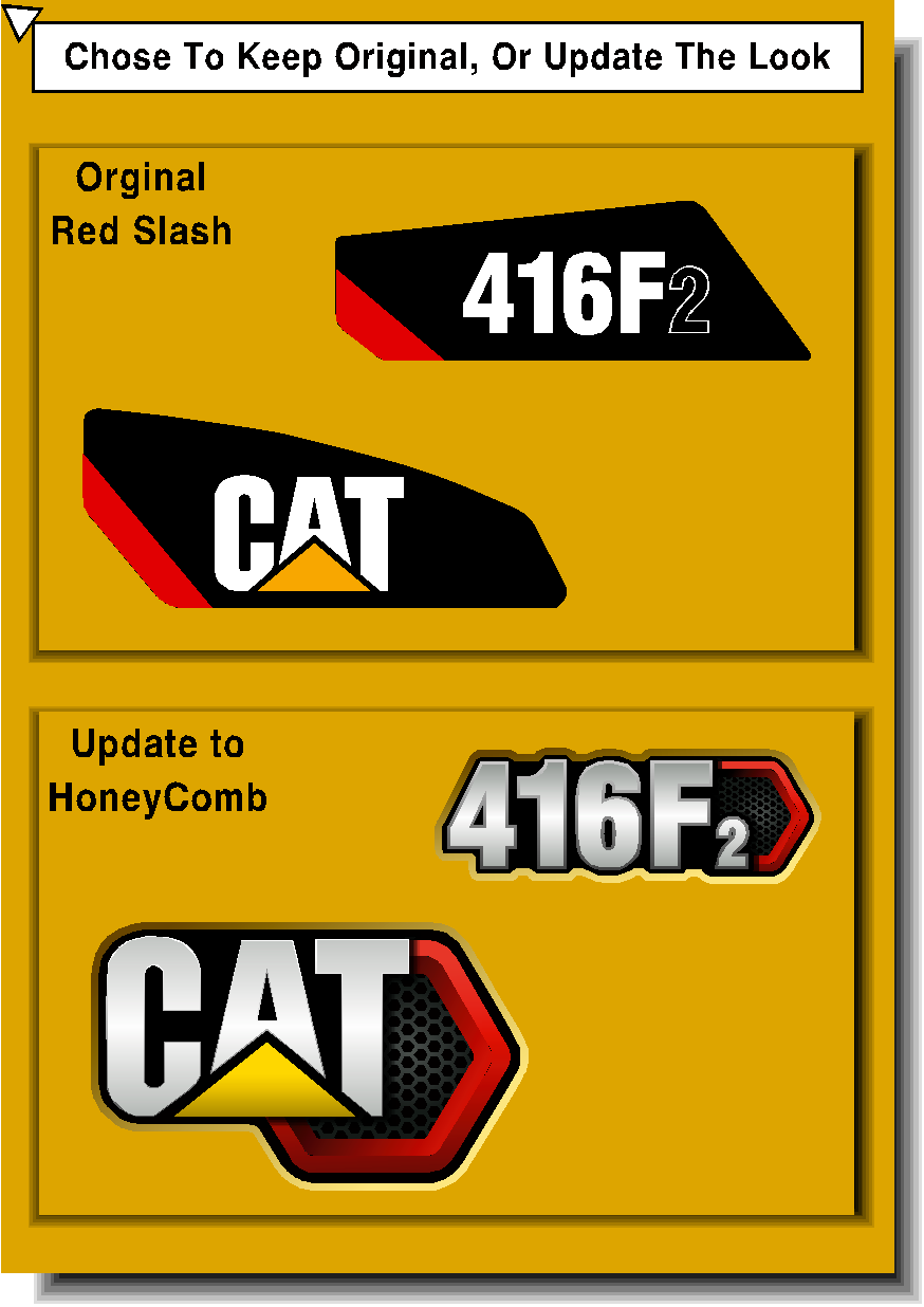 Cat Loader Backhoes 416F 2 Decal Packages