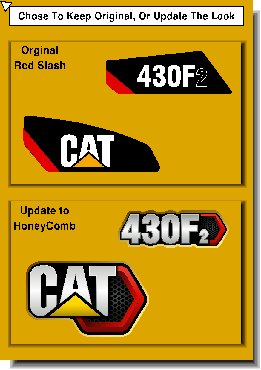Cat Loader Backhoes 430F 2 Decal Packages