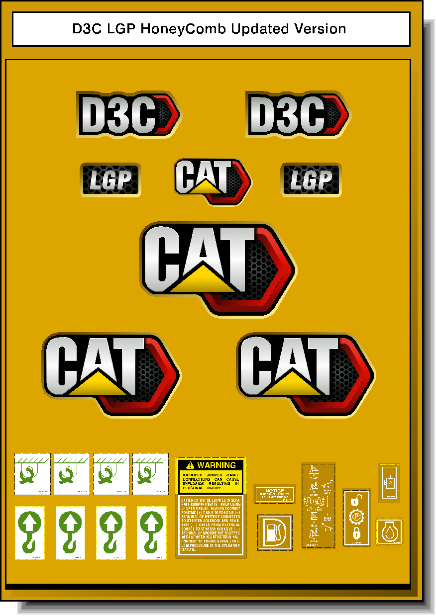 Cat Track Dozers D3C Decal Packages