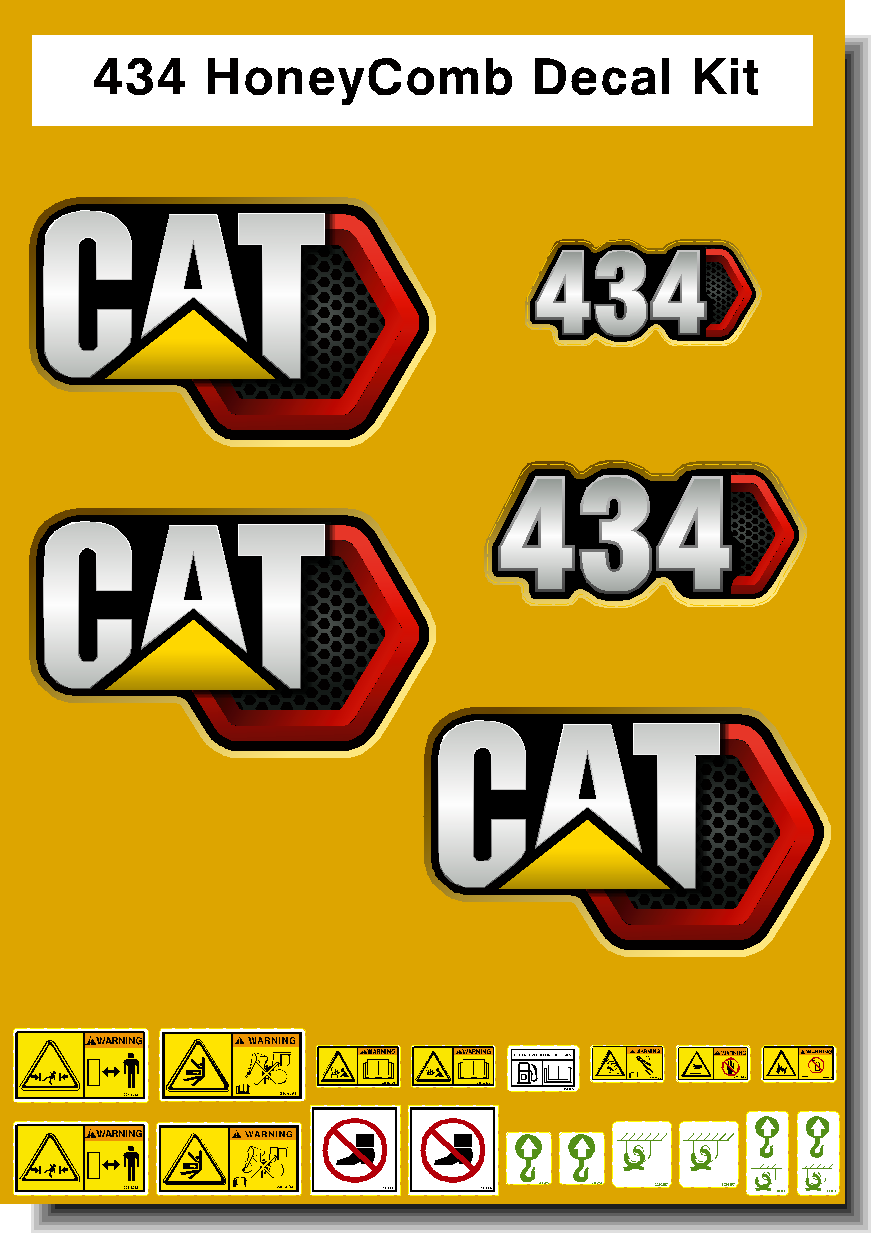 Cat Loader Backhoes 434 Decal Packages