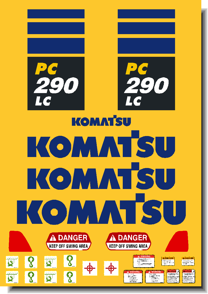 Komatsu Excavator PC290LC-10 Decal Packages