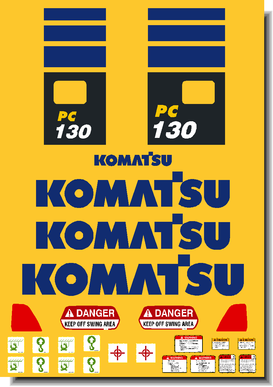 Komatsu Excavator PC130-10 Decal Packages