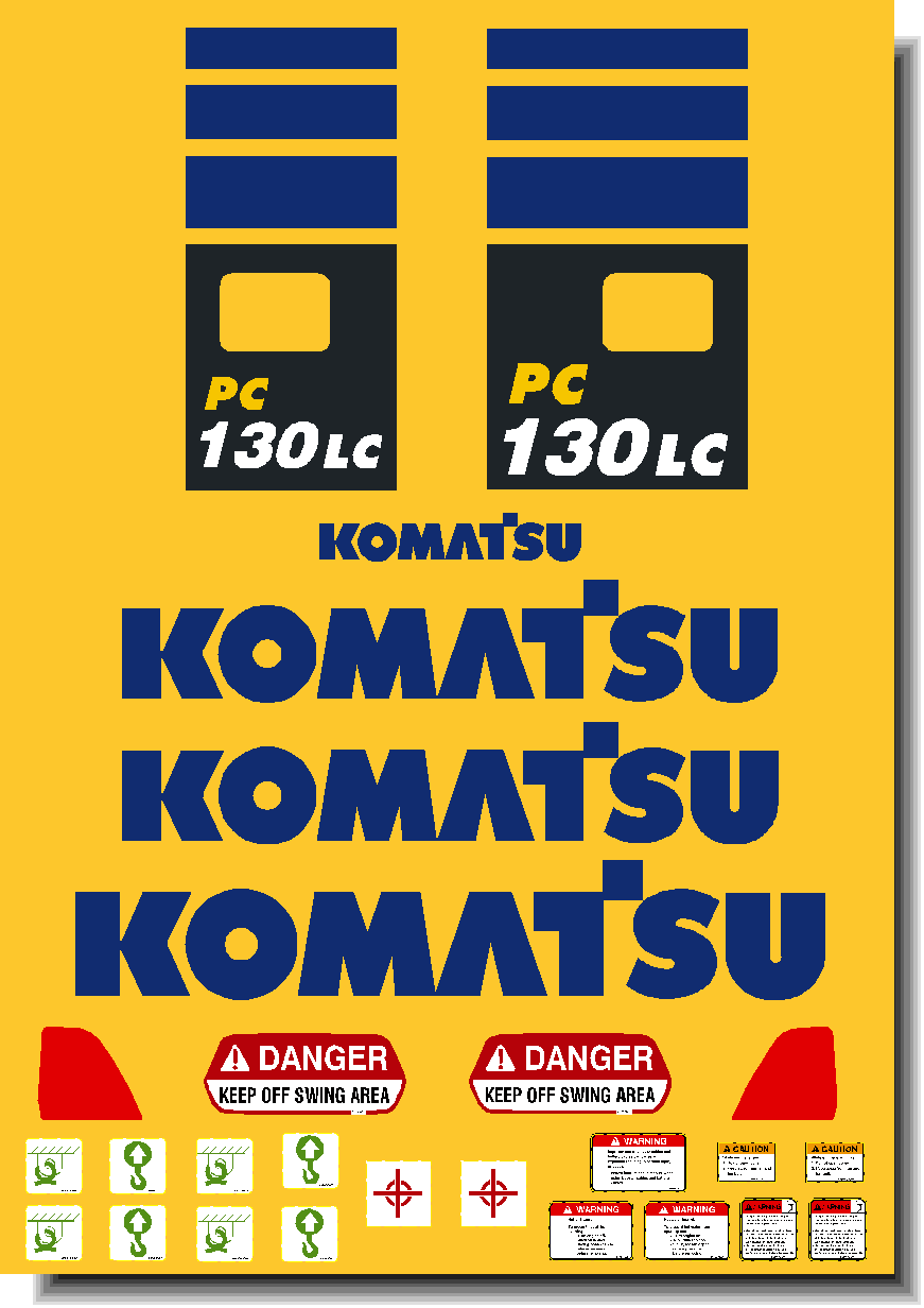Komatsu Excavator PC130LC-10 Decal Packages