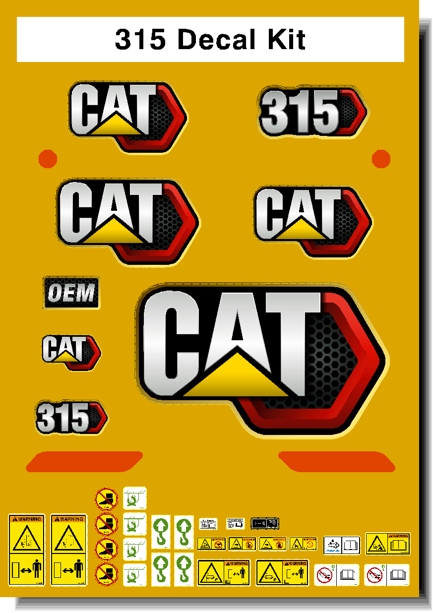 Cat Excavator 315 Decal Packages