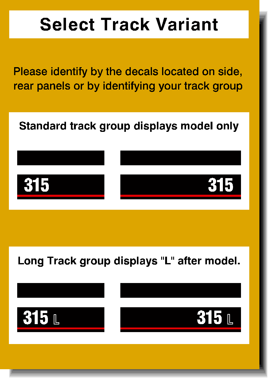 Cat Excavator 315 Decal Packages