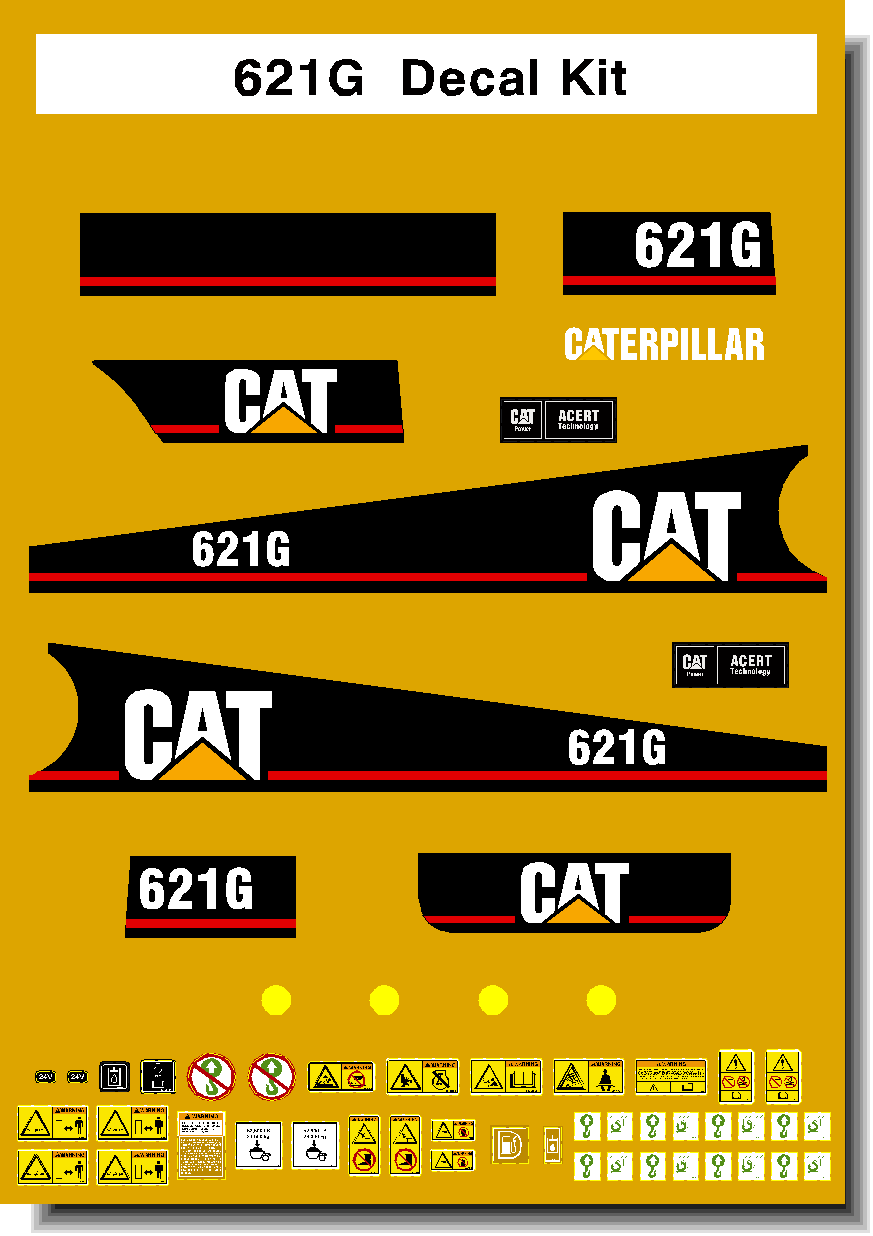 Cat Scraper 621G Decal Packages