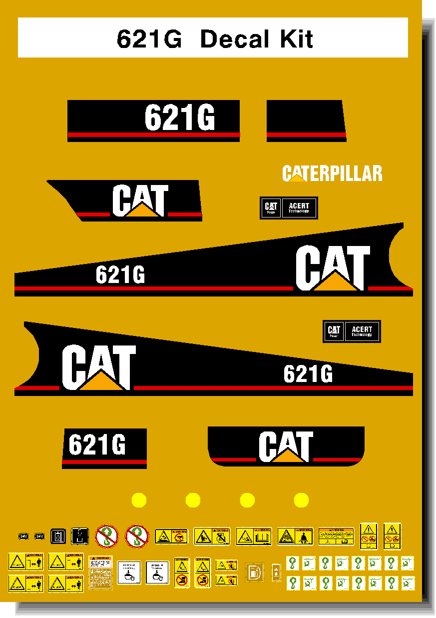 Cat Scraper 621G Decal Packages