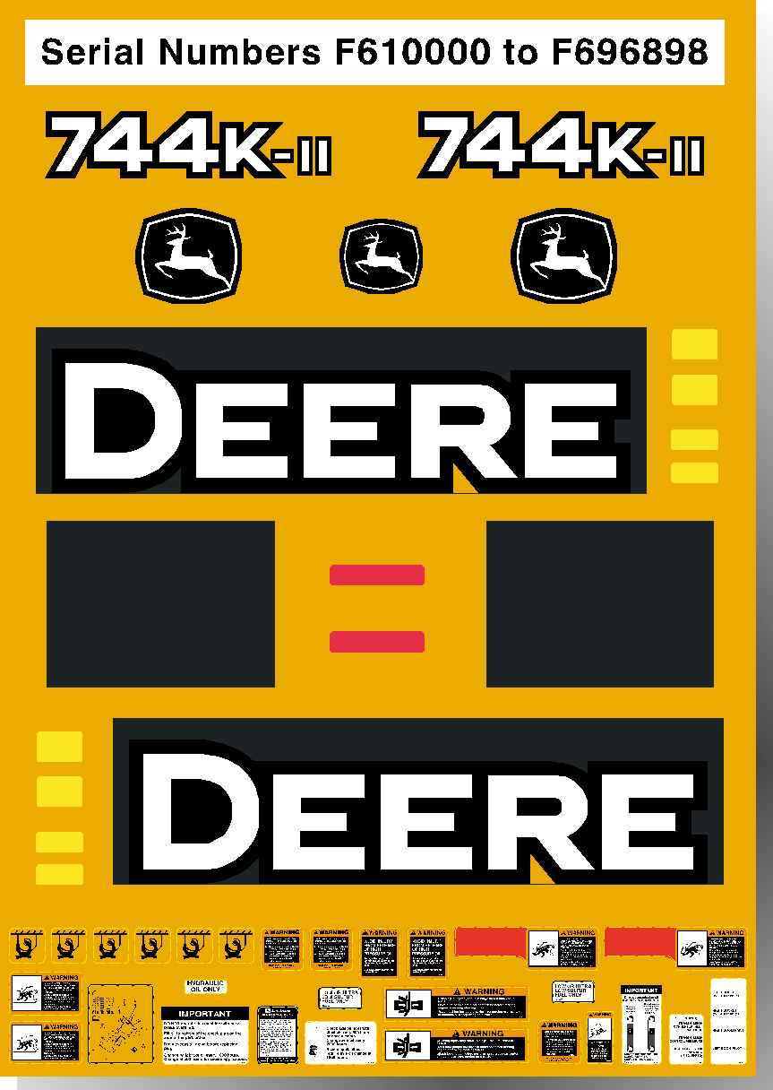 Deere Wheel Loaders 744K II Decal Packages