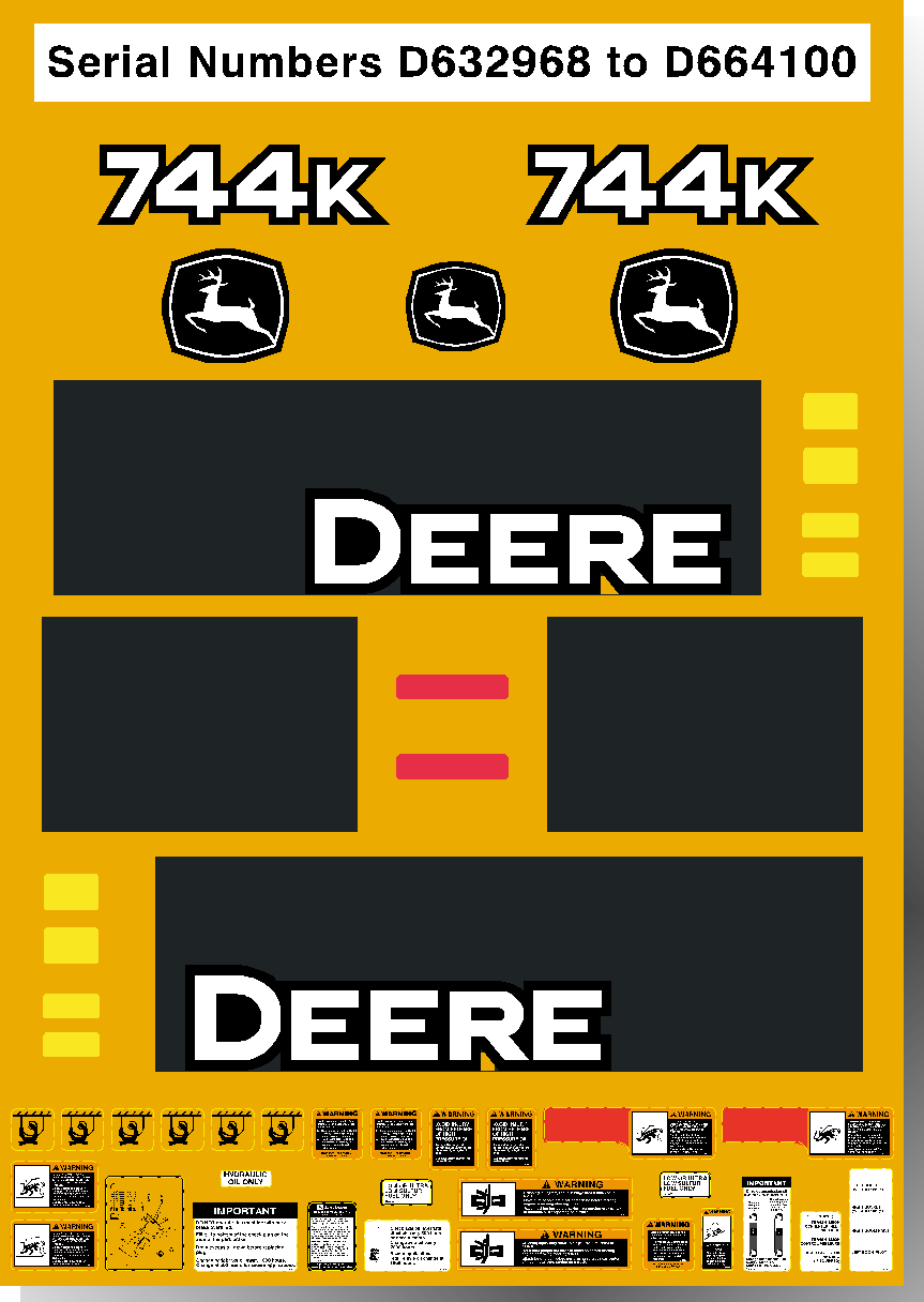 Deere Wheel Loaders 744K Decal Packages