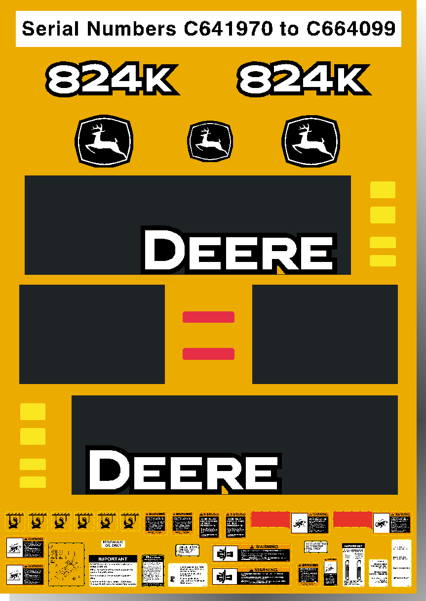 Deere Wheel Loaders 824K Decal Packages