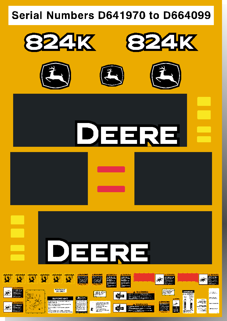 Deere Wheel Loaders 824K Decal Packages