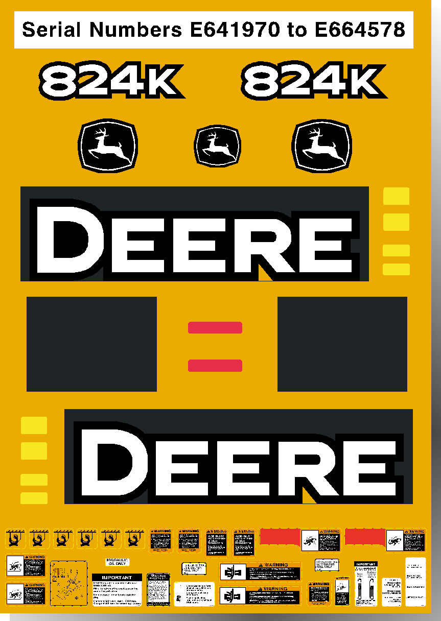 Deere Wheel Loaders 824K Decal Packages