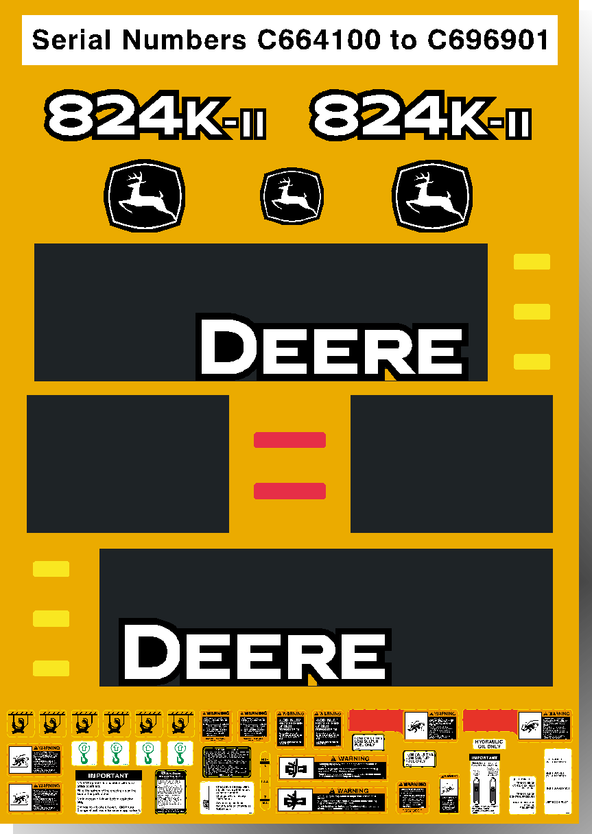 Deere Wheel Loaders 824K II Decal Packages