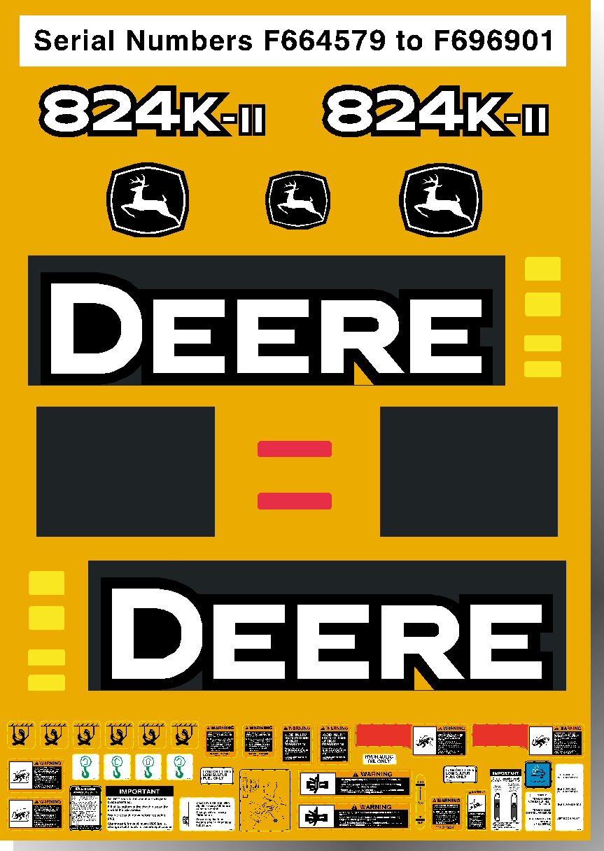 Deere Wheel Loaders 824K II Decal Packages